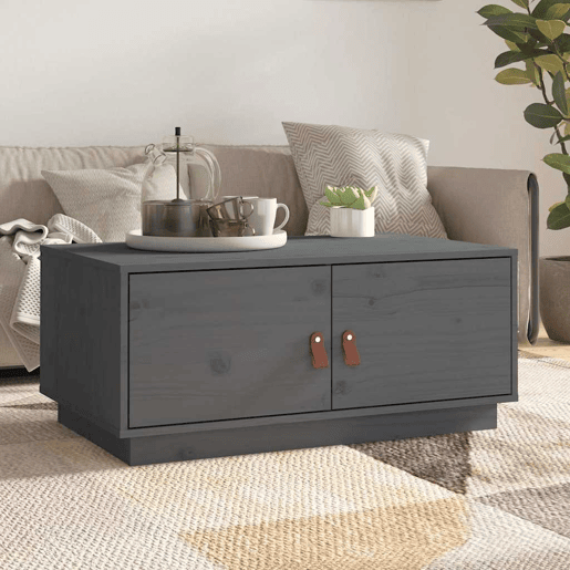 Mesa de Centro, Mesa baixa, 80x50x35 cm pinho maciço cinza