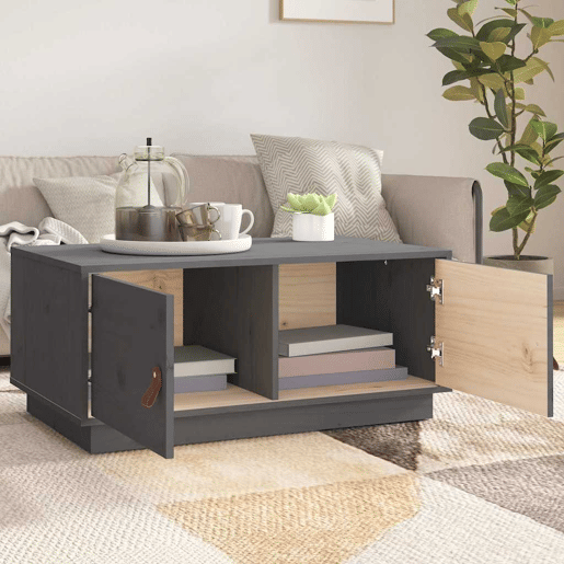 Mesa de Centro, Mesa baixa, 80x50x35 cm pinho maciço cinza