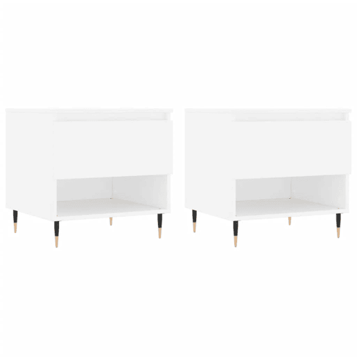 2pcs Mesas de centro, Mesas baixas 50x46x50 cm derivados de madeira branco