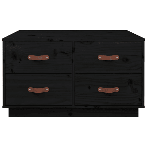 Mesa de Centro, Mesa baixa, 80x80x45 cm madeira de pinho maciça preto