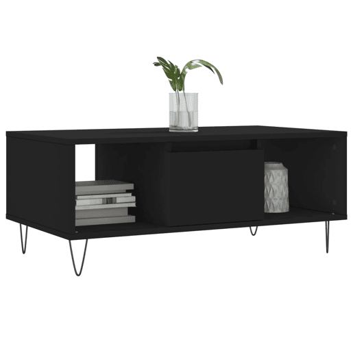 Mesa de Centro, Mesa baixa, 90x50x36,5 cm derivados de madeira preto