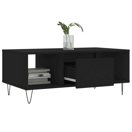 Mesa de Centro, Mesa baixa, 90x50x36,5 cm derivados de madeira preto