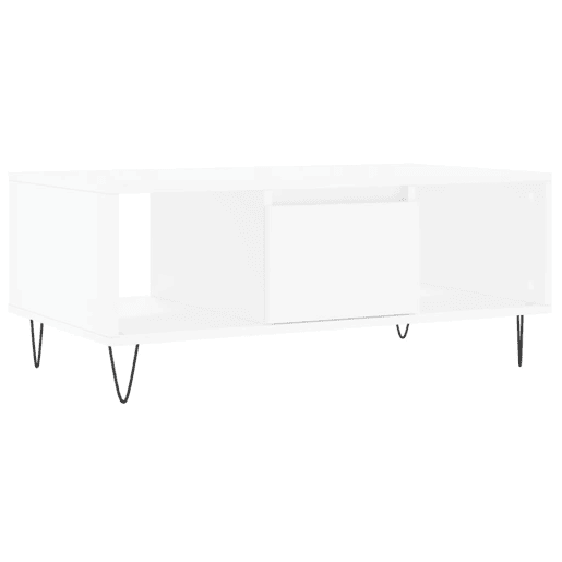 Mesa de Centro, Mesa baixa, 90x50x36,5 cm derivados de madeira branco