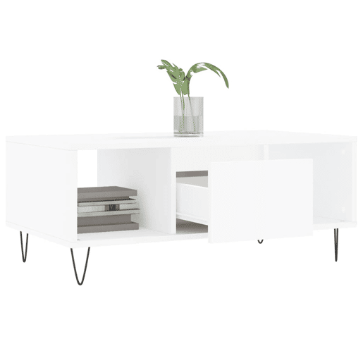 Mesa de Centro, Mesa baixa, 90x50x36,5 cm derivados de madeira branco