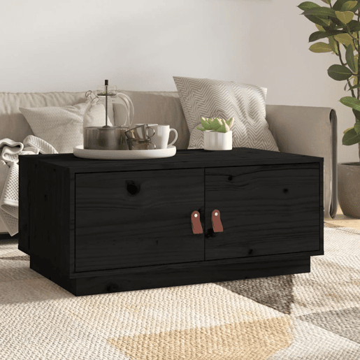 Mesa de Centro, Mesa baixa, 80x50x35 cm pinho maciço preto