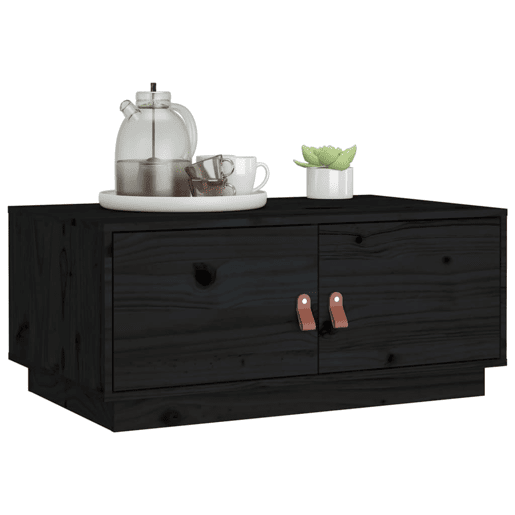 Mesa de Centro, Mesa baixa, 80x50x35 cm pinho maciço preto