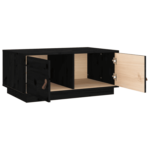 Mesa de Centro, Mesa baixa, 80x50x35 cm pinho maciço preto