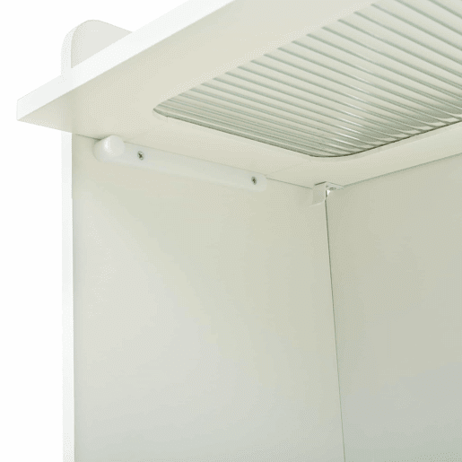 Armário alto - prateleiras ajustáveis, gavetas, iluminação LED, portas de vidro estriado, multifuncional para cozinha, sala de estar e sala de jantar - branco