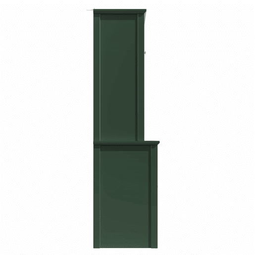Armário alto de cozinha 120 x 40 x 179 cm - portas de vidro castanho, iluminação LED, aparador - verde