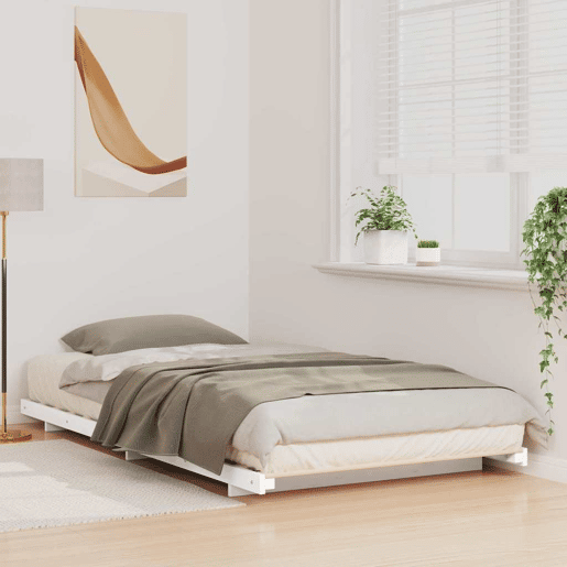 Estrutura de cama de chão simples e minimalista - Branco 75 x 190 cm