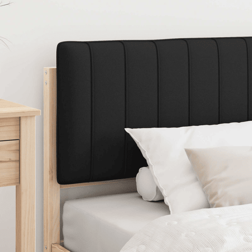 Estrutura de cama de solteiro para adultos com Cabeceira Estofada Preto 90 x 190 cm