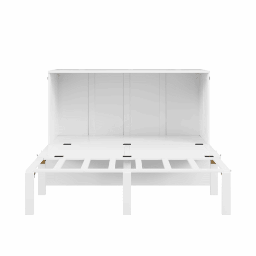 Cama rebatível 140x200 cm - Cama de parede com estrado, cama vertical com estrado, cama juvenil - Branca