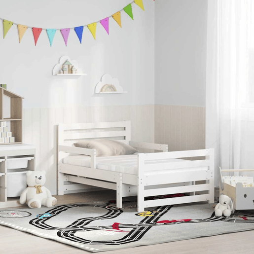 Estrutura de cama de solteiro para adultos - Branco 80 x 200 cm Madeira de Pinheiro Sólida