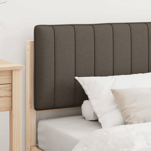 Estrutura de cama de solteiro Design com Cabeceira Estofada Cinzento-acastanhado