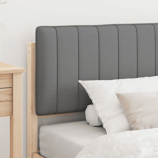 Estrutura de cama de solteiro simple com Cabeceira Estofada Cinzento-claro