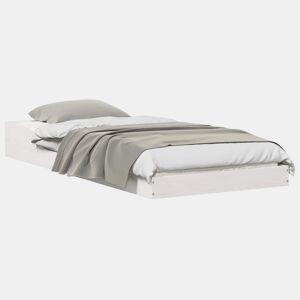 Estrutura de cama de solteiro para adultos - Branco 90 x 190 cm Madeira de Pinheiro Sólida
