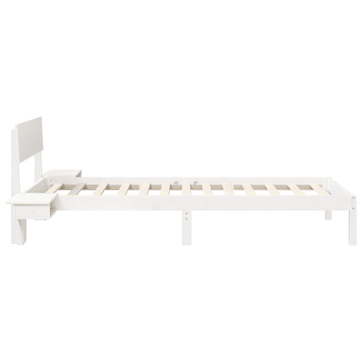 Estrutura de cama de solteiro para adultos com Cabeceira - Branco 100 x 200 cm
