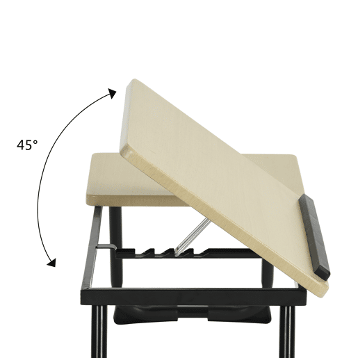 Mesa de Cama Dobrável para Laptop Inclinável, 5 Níveis Reguláveis, 65 cm, Multifuncional, Suporte de Leitura, Preto