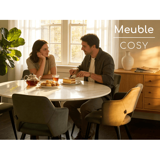 MEUBLES COSY Conjunto de 2 Cadeiras de Jantar Estofadas Estilo Nórdico, Apoios de Braços Curvos, Pés de Aço, Tecido Pet-Friendly, Verde Claro