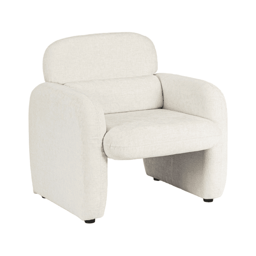 Espreguiçadeira Cozmo em tecido mosqueado - 78 x 79 x 77 cm - Creme