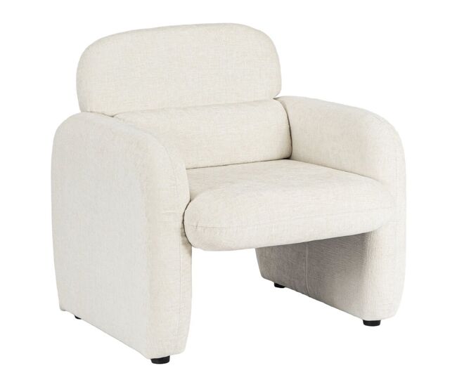 Tumbona "cozmo" de tela jaspeada - 78 x 79 x 77 cm - crema