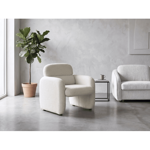 Espreguiçadeira Cozmo em tecido mosqueado - 78 x 79 x 77 cm - Creme