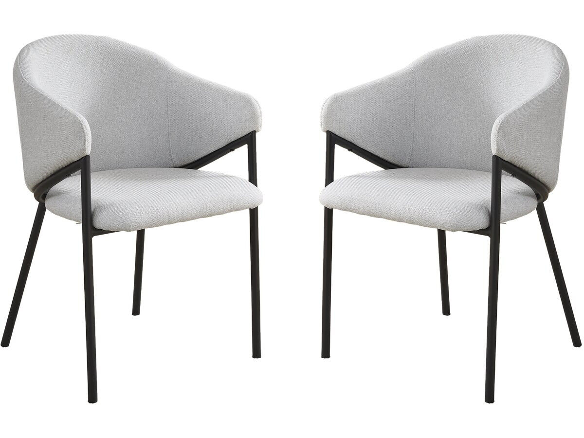 Lote de 2 sillas de comedor de tela y metal