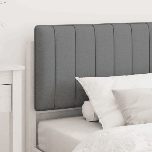 Estrutura de cama de solteiro simple com Cabeceira Estofada Cinzento-claro