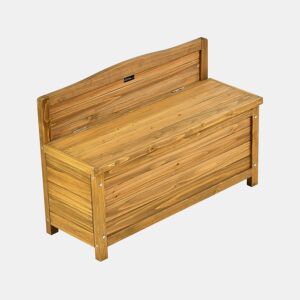 Banco de jardim em madeira Ben - 90 x 33 x 60 cm - Castanho