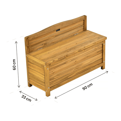 Banco de jardim em madeira Ben - 90 x 33 x 60 cm - Castanho