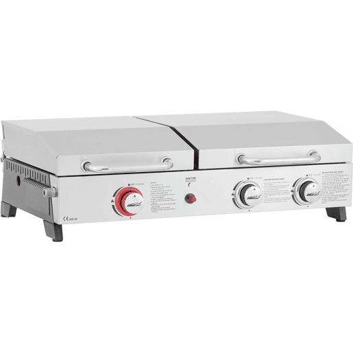 Grelhador a gás Plancha e plancha Flamo - 3 queimadores - Cinzento