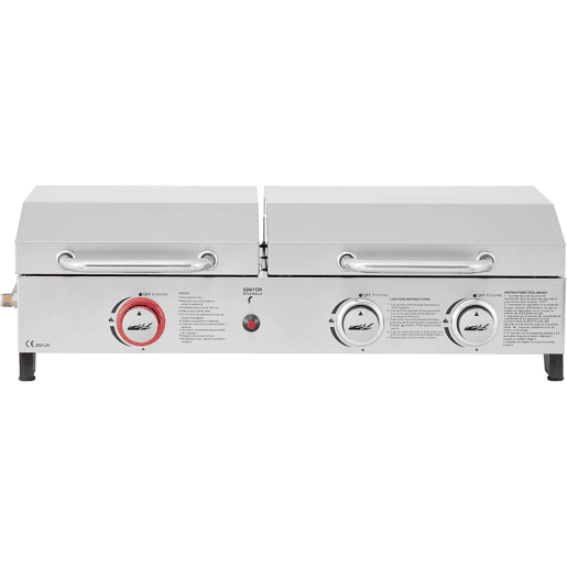 Grelhador a gás Plancha e plancha Flamo - 3 queimadores - Cinzento