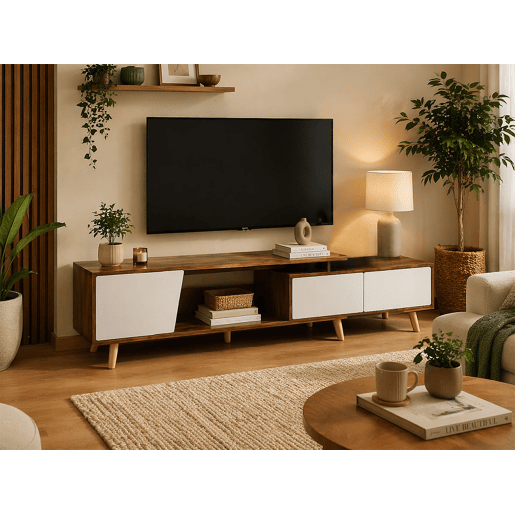 Móvel TV Cascais (Wengue, Branco)