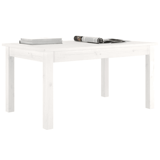 Mesa de Centro, Mesa baixa, 80x50x40 cm madeira de pinho maciça branco