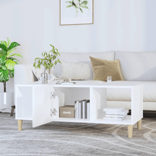 Mesa de Centro, Mesa baixa, 102x50x40 cm madeira processada branco
