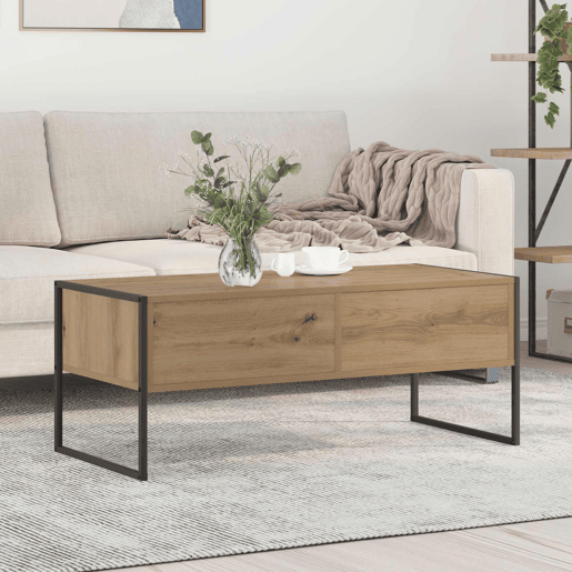 Mesa de Centro, Mesa baixa, com gaveta Carvalho Artesanal 100 x 46 x 40 cm