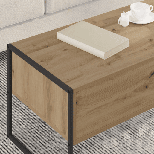 Mesa de Centro, Mesa baixa, com gaveta Carvalho Artesanal 100 x 46 x 40 cm