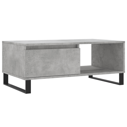 Mesa de Centro, Mesa baixa, 90x50x36,5 cm derivados madeira cinzento cimento