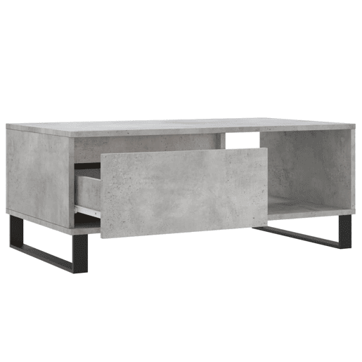 Mesa de Centro, Mesa baixa, 90x50x36,5 cm derivados madeira cinzento cimento