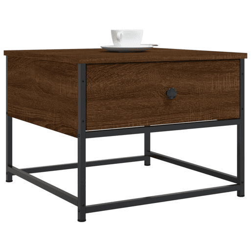 Mesa de Centro, Mesa baixa, 51x51x40 cm derivados de madeira carvalho castanho