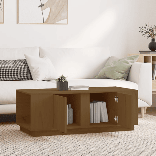 Mesa de Centro, Mesa baixa, 110x50x40cm madeira de pinho maciça castanho mel
