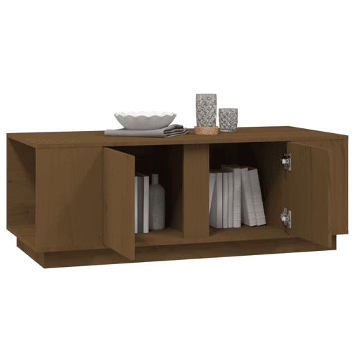 Mesa de Centro, Mesa baixa, 110x50x40cm madeira de pinho maciça castanho mel