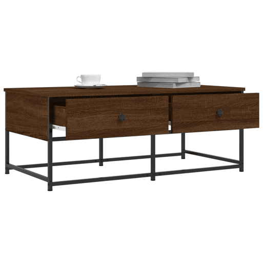 Mesa de Centro, Mesa baixa, 100x51x40 cm derivados madeira carvalho castanho