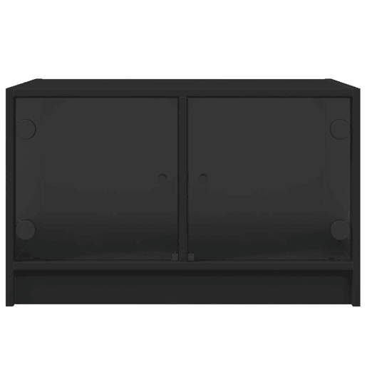 Mesa de Centro, Mesa baixa, c portas de vidro 68x50x42 cm preto