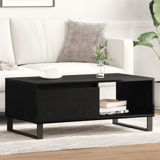Mesa de Centro, Mesa baixa, com gaveta Carvalho Preto 90 x 50 x 36,5 cm