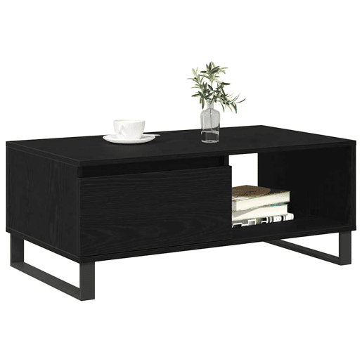 Mesa de Centro, Mesa baixa, com gaveta Carvalho Preto 90 x 50 x 36,5 cm