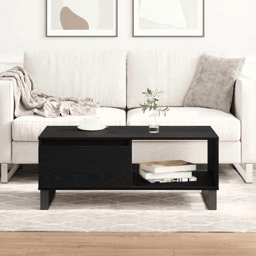 Mesa de Centro, Mesa baixa, com gaveta Carvalho Preto 90 x 50 x 36,5 cm