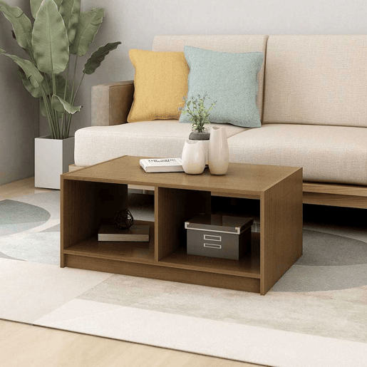 Mesa de Centro, Mesa baixa, 75x50x33,5 cm pinho maciço castanho mel