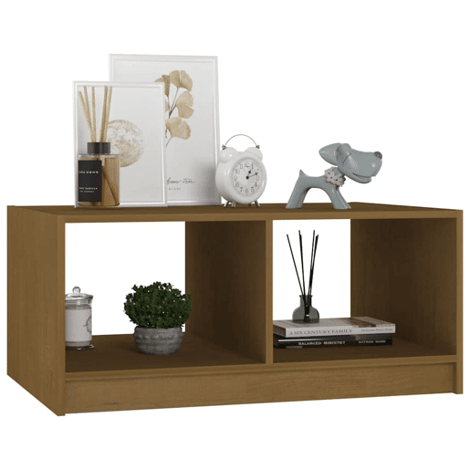 Mesa de Centro, Mesa baixa, 75x50x33,5 cm pinho maciço castanho mel