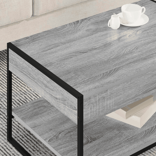 Mesa de Centro, Mesa baixa, Cinza Sonoma 80 x 50 x 40 cm Madeira processada